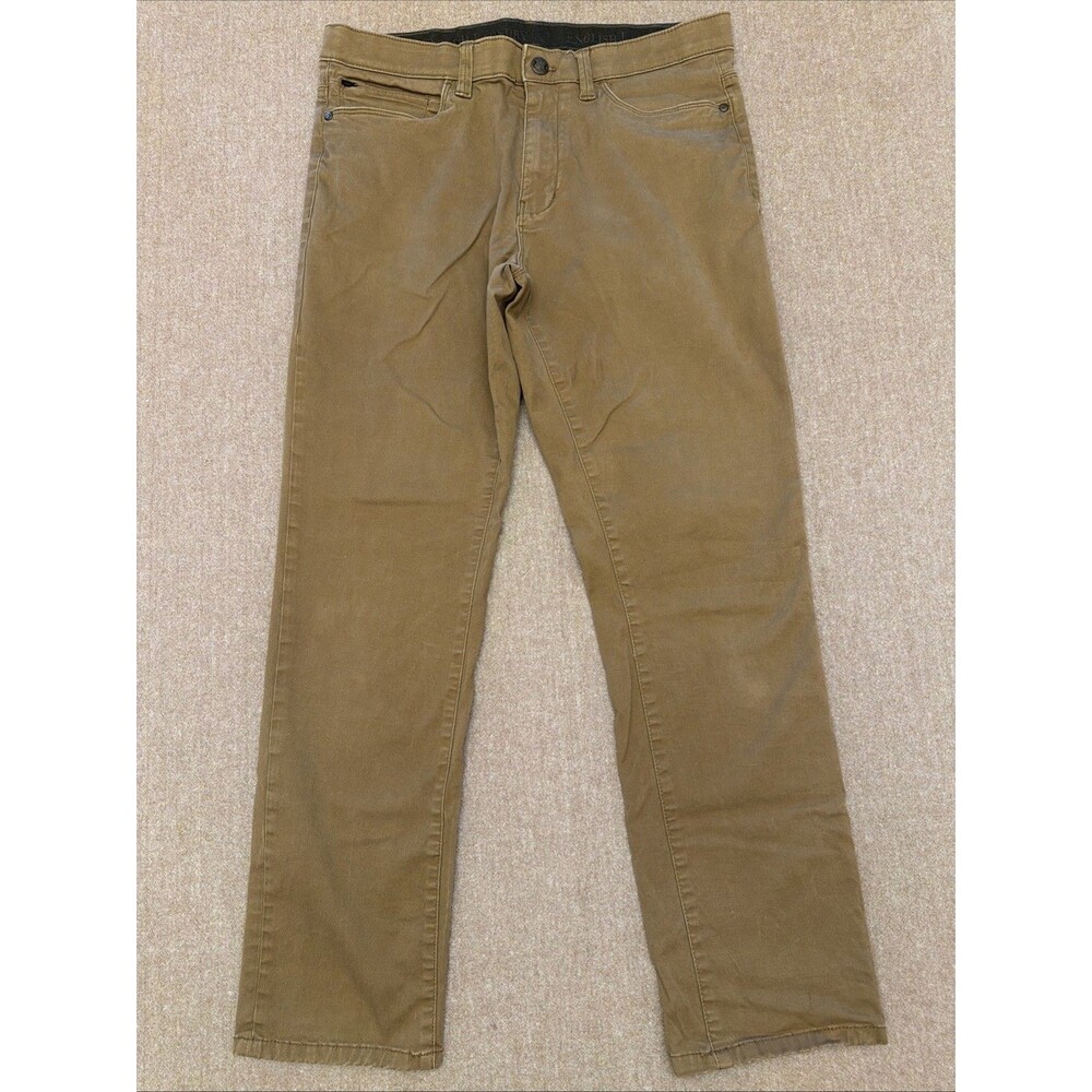 English Laundry Men's 5-Pocket Pants Straight Fit Stretch Lightweight Tan Khaki